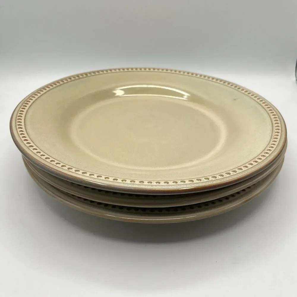 3 Pier 1 Imports- SPICE ROUTE - SESAME - 10-3/4” Round Dinner Plates